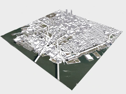 Cityscape Brooklyn New York United States 3D Model