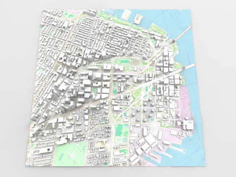 Cityscape Brooklyn New York United States 3D Model