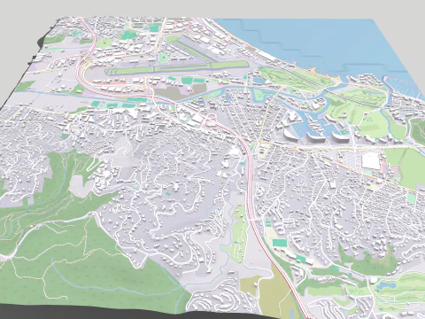 Paisaje urbano Mandelieu la Napoule Francia Modelo 3D