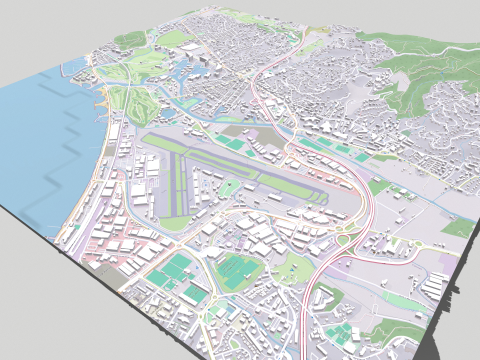 Cityscape Mandelieu la Napoule France 3D Model
