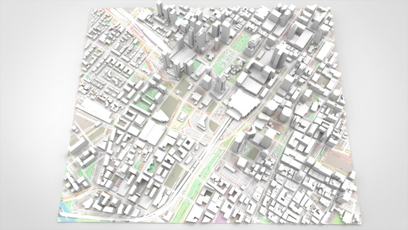 Cityscape Montreal Quebec Canada Model 3D .c4d .max .obj .3ds .fbx .stl .blend 