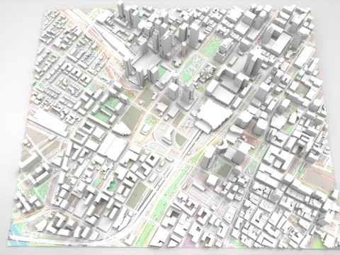 Cityscape Montreal Quebec Canada 3Dモデル