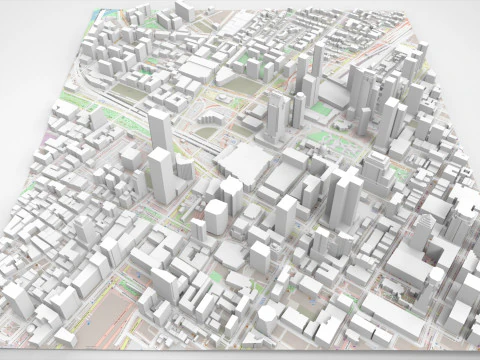 Cityscape Montreal Quebec Canada 3D Model