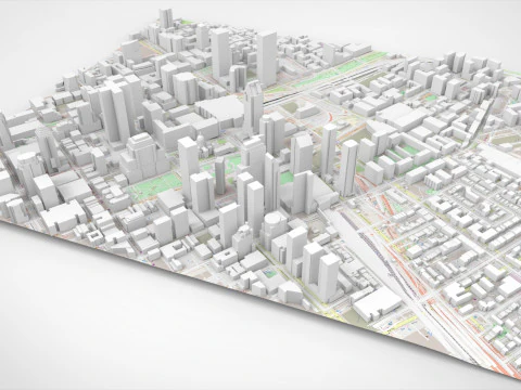 Cityscape Montreal Quebec Canada 3D Model