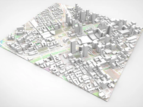 Cityscape Montreal Quebec Canada 3D Model