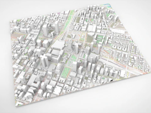 Cityscape Montreal Quebec Canada 3D Model