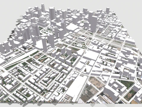 Cityscape Montreal Quebec Canada 3D Model