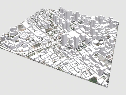 Cityscape Montreal Quebec Canada 3D Model