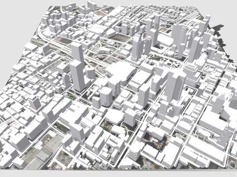 Cityscape Montreal Quebec Canada 3D Model