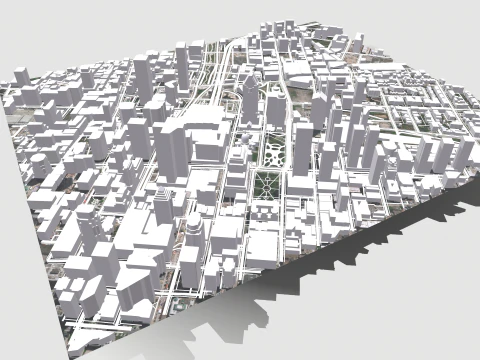 Cityscape Montreal Quebec Canada 3D Model
