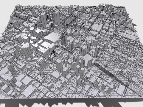 Cityscape Montreal Quebec Canada 3D Model