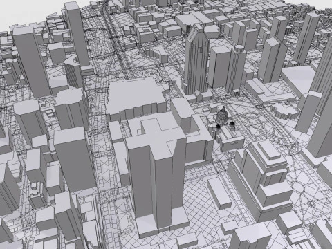 Cityscape Montreal Quebec Canada 3D Model