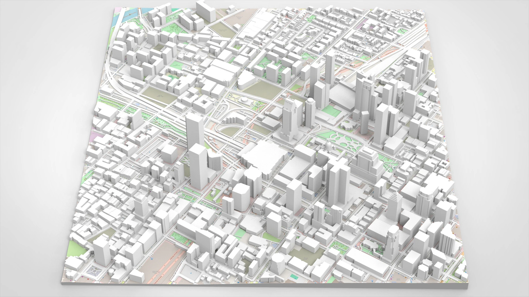 Modelo de impressão 3D da paisagem urbana de Montreal Quebec Canadá Modelo 3D .c4d .max .obj .3ds .fbx .stl .blend