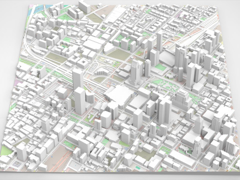 Cityscape Montreal Quebec Canada 3D print model 3Dモデル