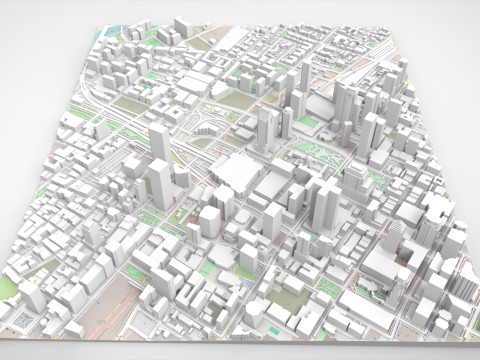 Cityscape Montreal Quebec Canada 3D print model Model 3D