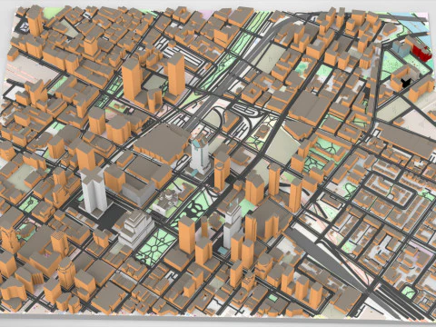 Modelo de impress&atilde;o 3D da paisagem urbana de Montreal Quebec Canad&aacute; Modelo 3D