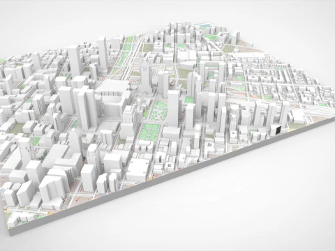 Modelo de impress&atilde;o 3D da paisagem urbana de Montreal Quebec Canad&aacute; Modelo 3D