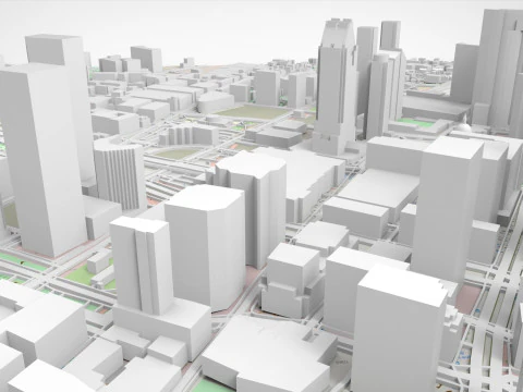 Modelo de impress&atilde;o 3D da paisagem urbana de Montreal Quebec Canad&aacute; Modelo 3D