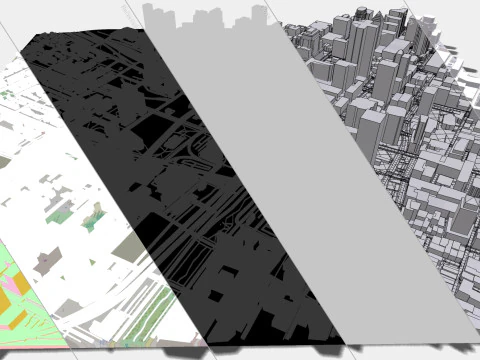 Modelo de impress&atilde;o 3D da paisagem urbana de Montreal Quebec Canad&aacute; Modelo 3D