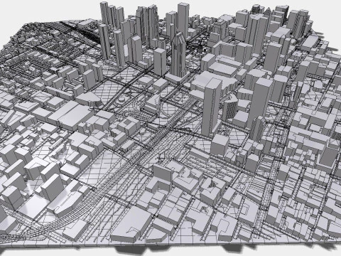 Modelo de impress&atilde;o 3D da paisagem urbana de Montreal Quebec Canad&aacute; Modelo 3D