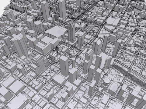 Modelo de impress&atilde;o 3D da paisagem urbana de Montreal Quebec Canad&aacute; Modelo 3D