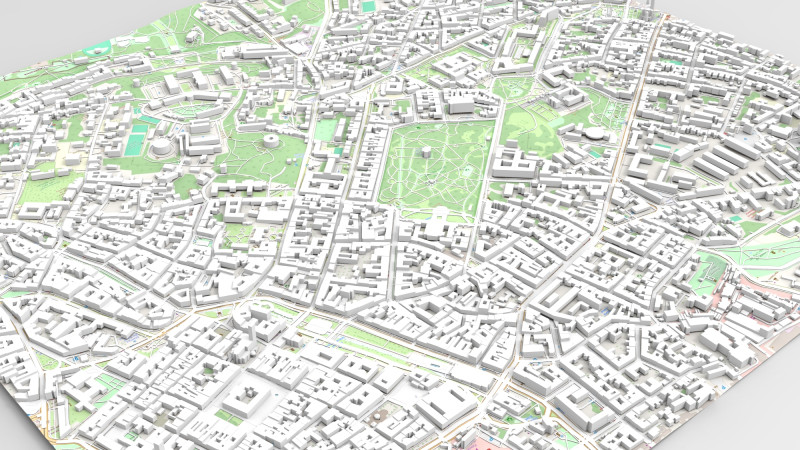 Cityscape Lviv Ukraine 3D Model .c4d .max .obj .3ds .fbx .stl .blend 