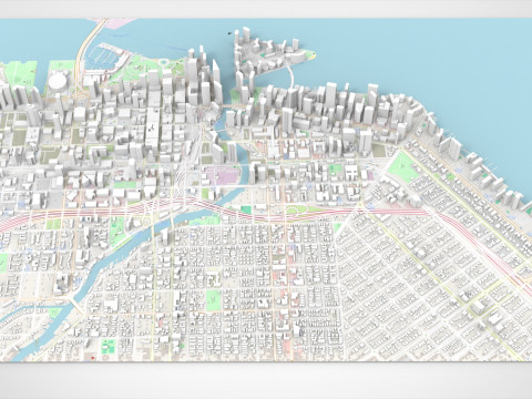 Cityscape Miami Florida USA 3D-Modell