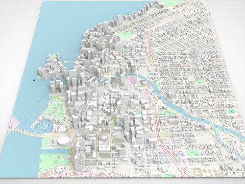 Cityscape Miami Florida USA 3D-Modell