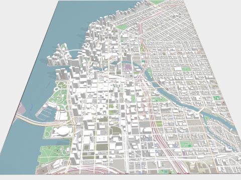 Cityscape Miami Florida USA 3D-Modell