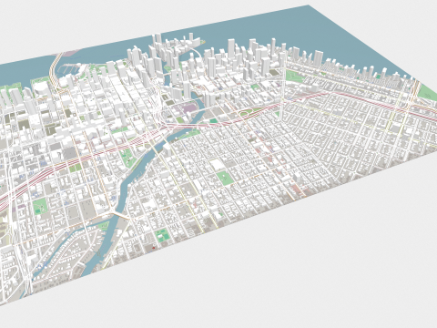 Cityscape Miami Florida USA 3D-Modell