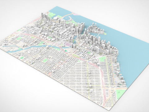 Cityscape Miami Florida USA 3D-Modell