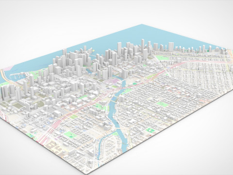 Cityscape Miami Florida USA 3D-Modell