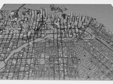 Cityscape Miami Florida USA 3D-Modell
