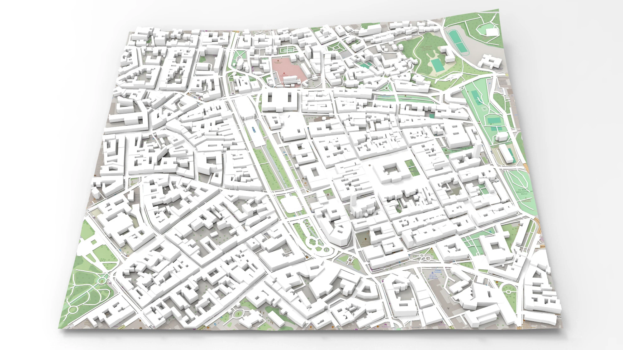 Cityscape Lviv Ukraine 3D Model .c4d .max .obj .3ds .fbx .stl .blend 