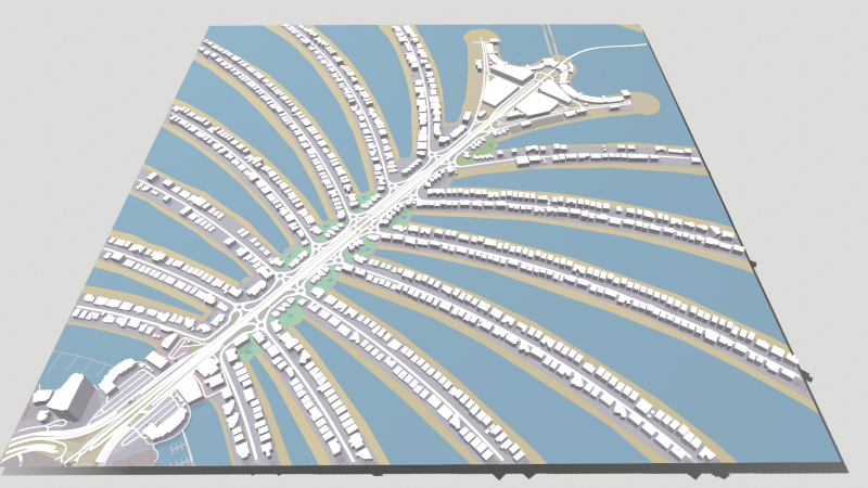 The Palm Jumeirah Island Dubai UAE 3Dモデル .c4d .max .obj .3ds .fbx .stl .blend 