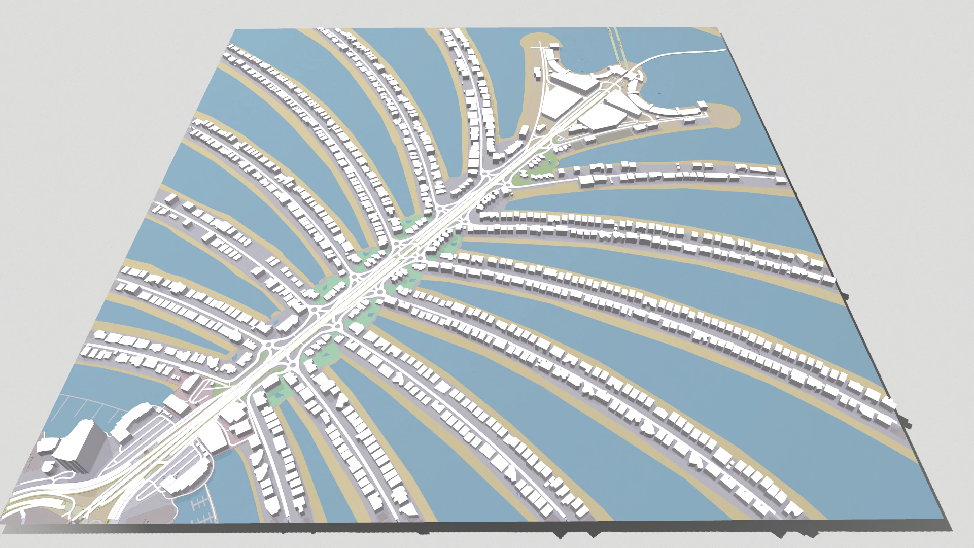 The Palm Jumeirah Island Dubai UAE 3D Model .c4d .max .obj .3ds .fbx .stl .blend 