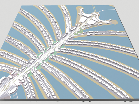 The Palm Jumeirah Island Dubai UAE 3D Model