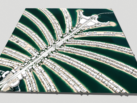 The Palm Jumeirah Island Dubai UAE 3Dモデル