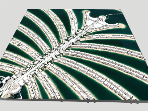 The Palm Jumeirah Island Dubai UAE 3D Model