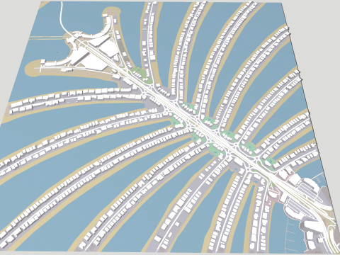 The Palm Jumeirah Island Dubai UAE 3Dモデル