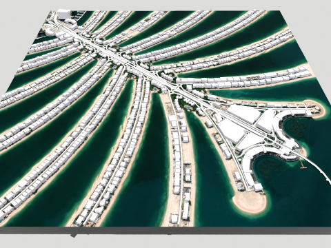 The Palm Jumeirah Island Dubai UAE 3Dモデル