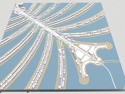 The Palm Jumeirah Island Dubai UAE 3Dモデル