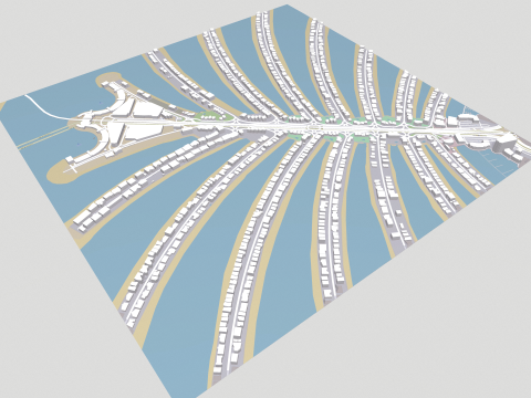 The Palm Jumeirah Island Dubai UAE 3Dモデル
