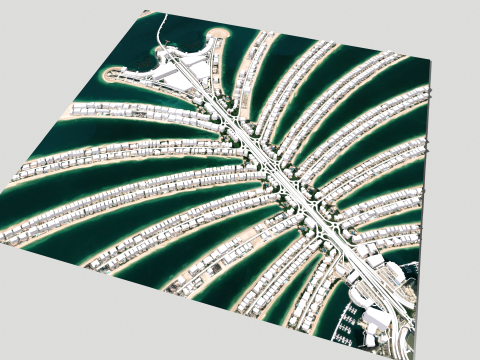 The Palm Jumeirah Island Dubai UAE 3Dモデル