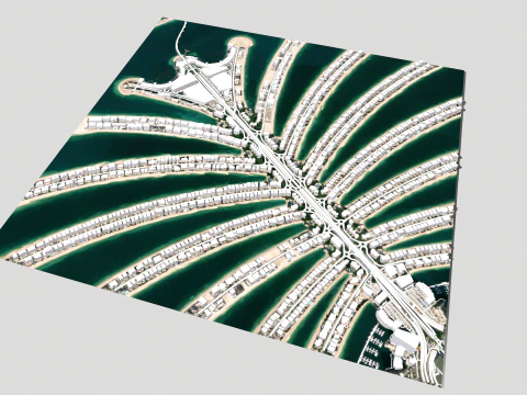 The Palm Jumeirah Island Dubai UAE 3D Model