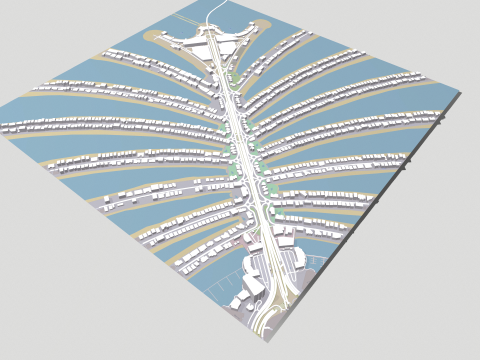 The Palm Jumeirah Island Dubai UAE 3Dモデル
