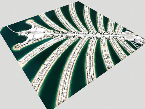 The Palm Jumeirah Island Dubai UAE 3D Model