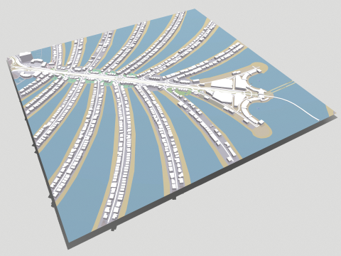 The Palm Jumeirah Island Dubai UAE 3Dモデル