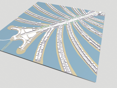The Palm Jumeirah Island Dubai UAE 3Dモデル