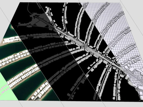The Palm Jumeirah Island Dubai UAE 3D Model